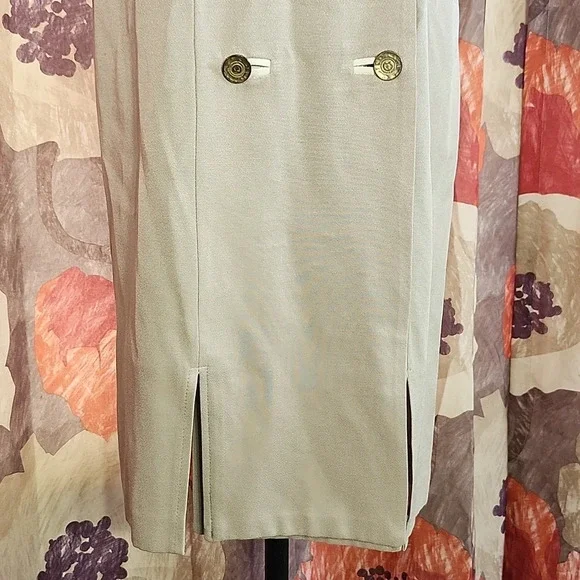 Vintage Danny & Nicole Tan & White Double-Breasted Jacket Dress – Size 8 - Picture 5 of 9